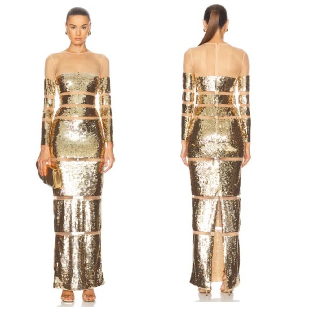 Retrofete Desi Gold Sequin Dress Size XS $1198 NWOT